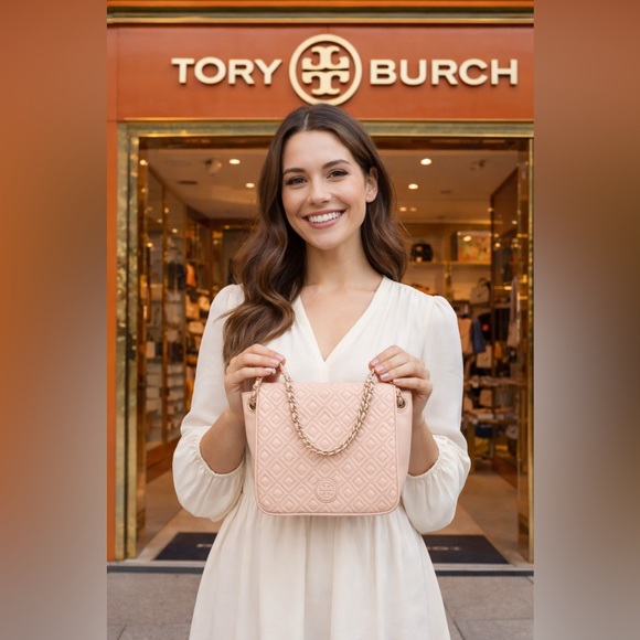 Tory Burch Handbags - Tory Burch Leather Marion Quilted Small Flap Shoulder Bag Pink Tory Burch $495